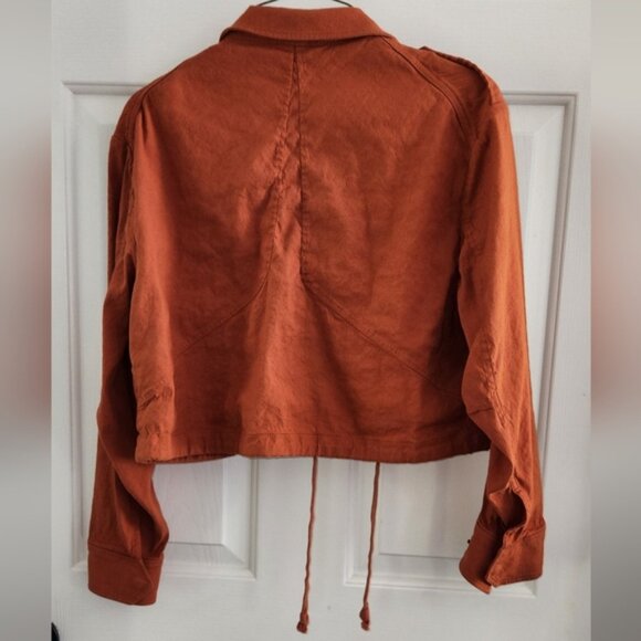 Rag & Bone XXS Cropped Burnt Orange Military Style Jacket - Picture 5 of 16